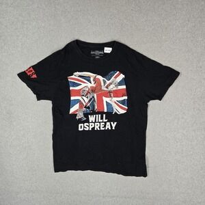 New Japan Pro Wrestling Men Shirt L Black Graphic Will Ospreay Union Jack
